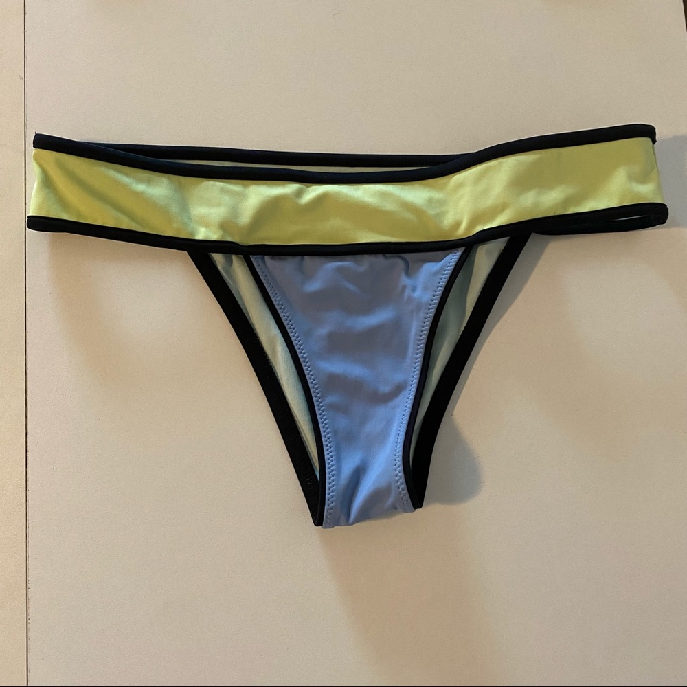 Victoria’s Secret color block cheeky bikini bottoms green blue black size small